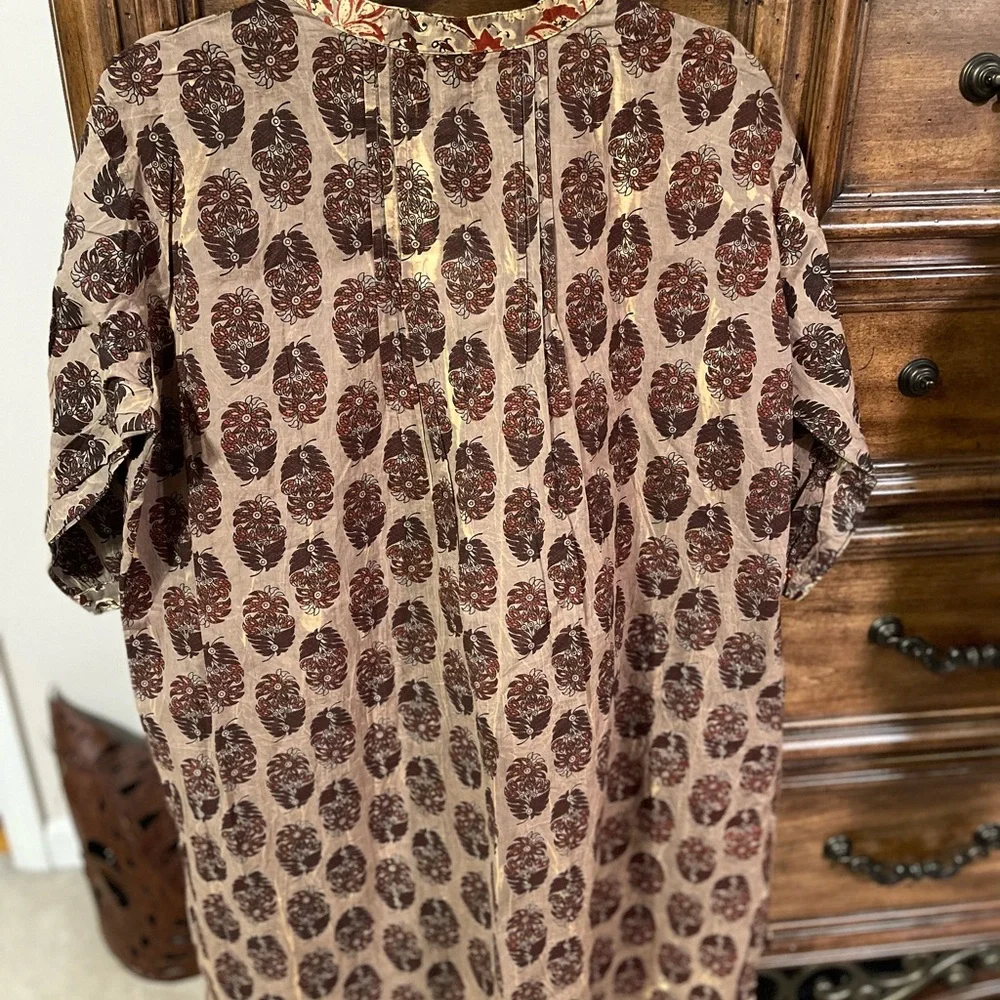 Jaded Gypsy Victoria Distress Printed Cotton Popover Tunic - Picture 3 of 4